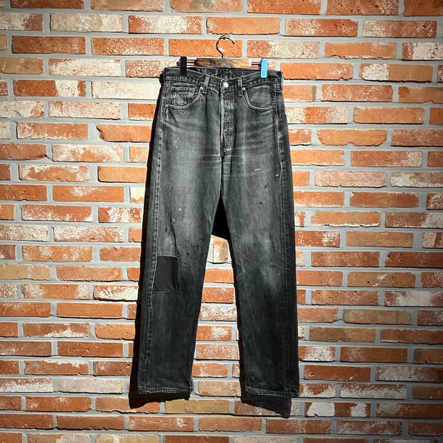 90s USA 빈티지 리바이스 501 블랙 데님 팬츠