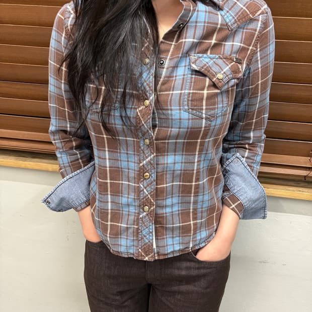 SHANE 쉐인 진 웨스턴 타탄체크 셔츠