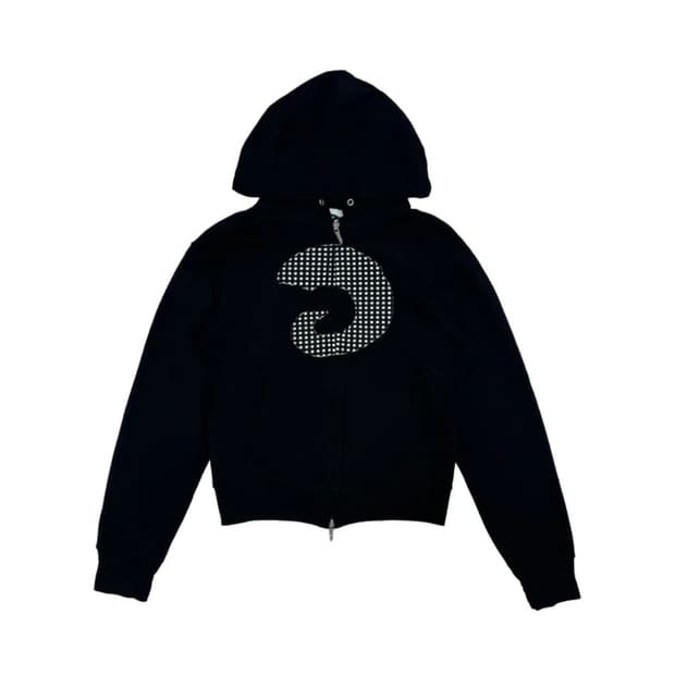 혼 아플리케 후드집업 블랙 women 