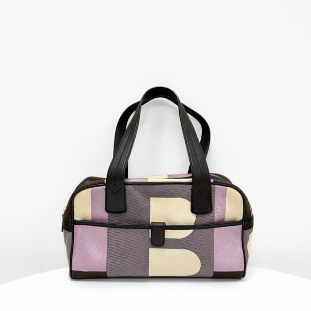 발리 비아지오 B 로고 자카드 숄더백