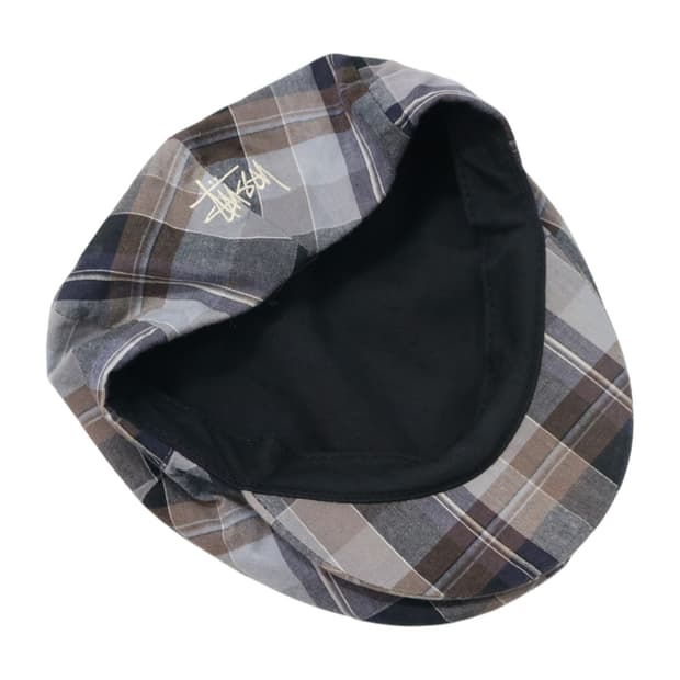 올드 스투시 90s 빈티지 체크 헌팅캡