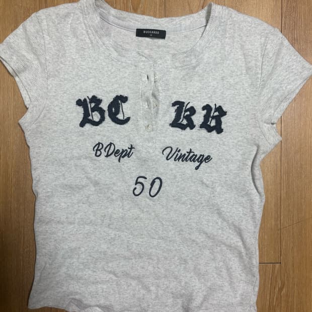 버커루 골지 반팔 헨리넥