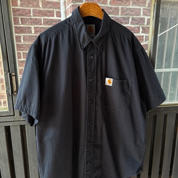 Carhartt 칼하트 네이비 반팔 워크셔츠 워크웨어 반팔 셔츠