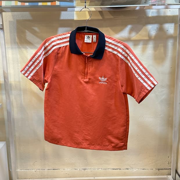 아디다스 삼선 반집업 반팔 티셔츠 XS 