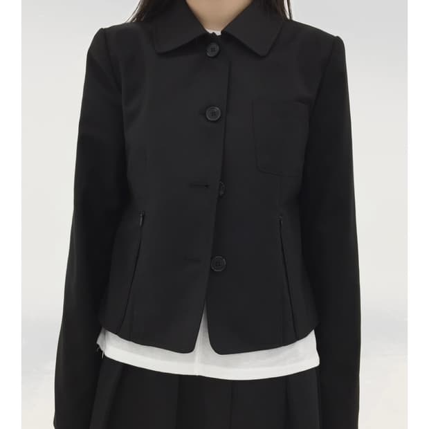 cropped slit jacket