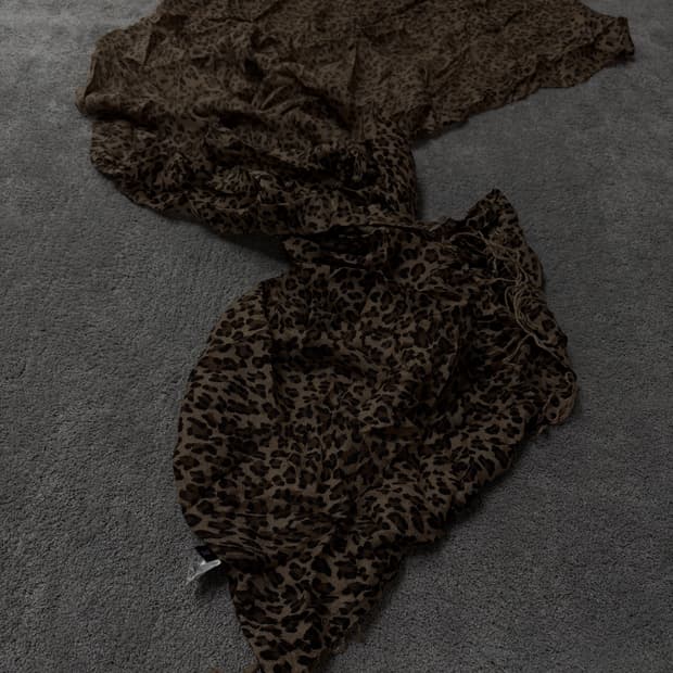 Vintage v-kei punk mood leopard scarf