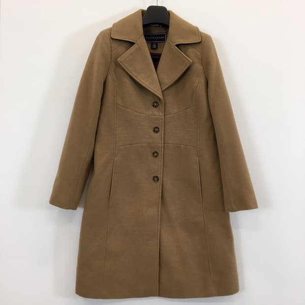 타미힐피거 카멜 싱글코트 여성 L 넉넉 