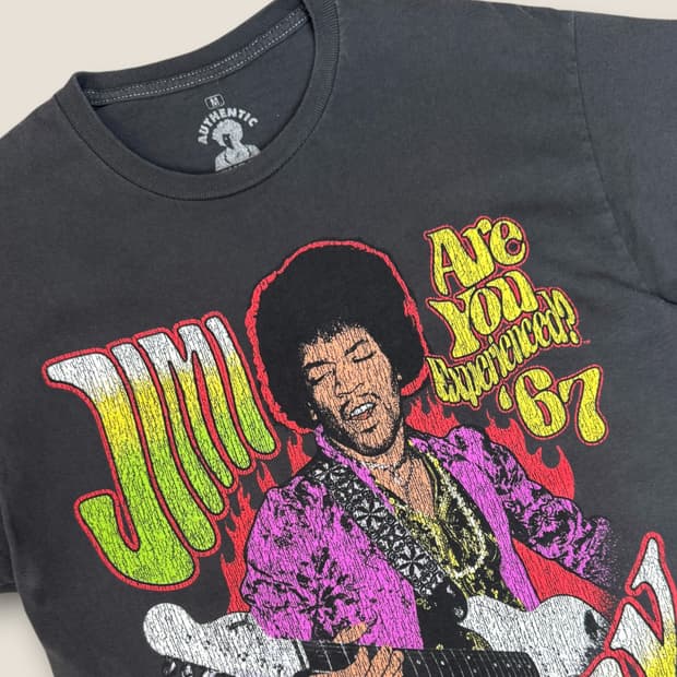 00s Jimi Hendrix 정식 라이선스 크랙 프린팅 티셔츠 M