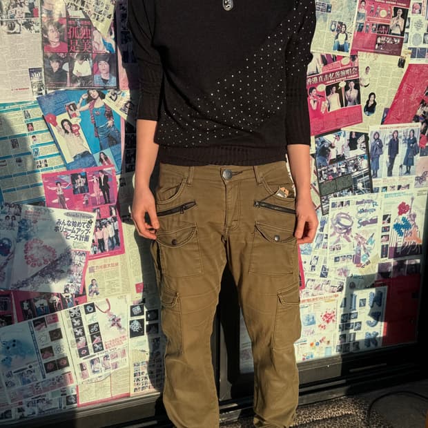 일본판 Lee 백스트랩 카고팬츠 코디세트 