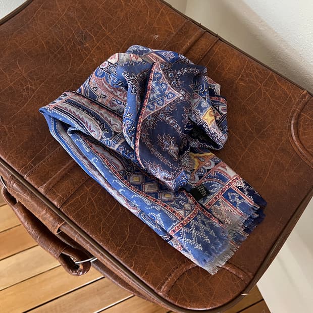 빈티지 에트로 페이즐리 실크 스카프