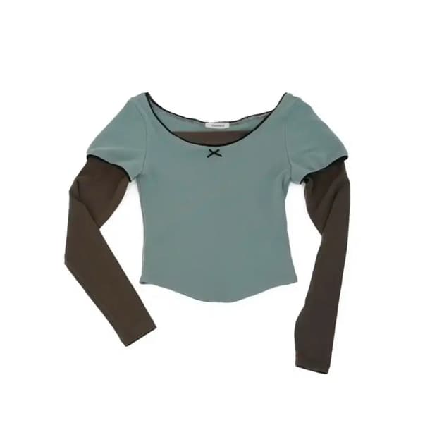 fazed 페이즈드 퍼프 레이스 레이어드 탑 민트 브라운