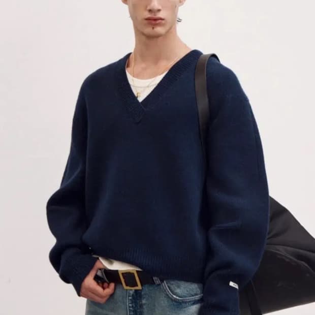 렉토 청키울 브이넥 L