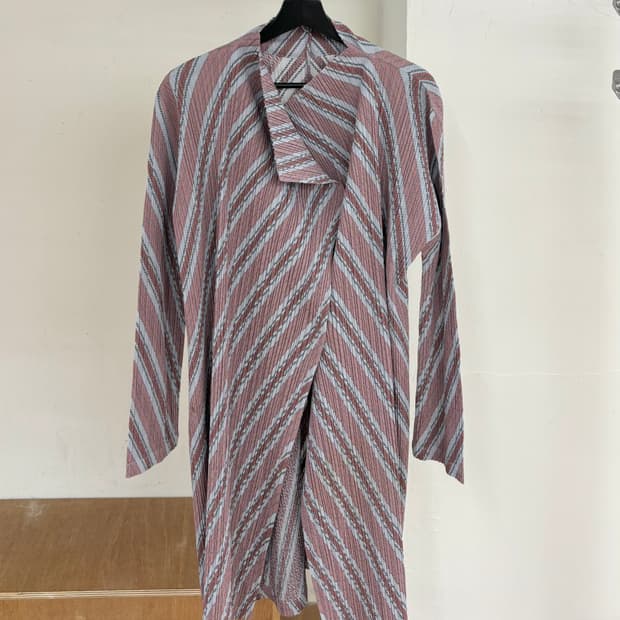 플리츠 플리즈 플리츠 숄 가디건 자켓