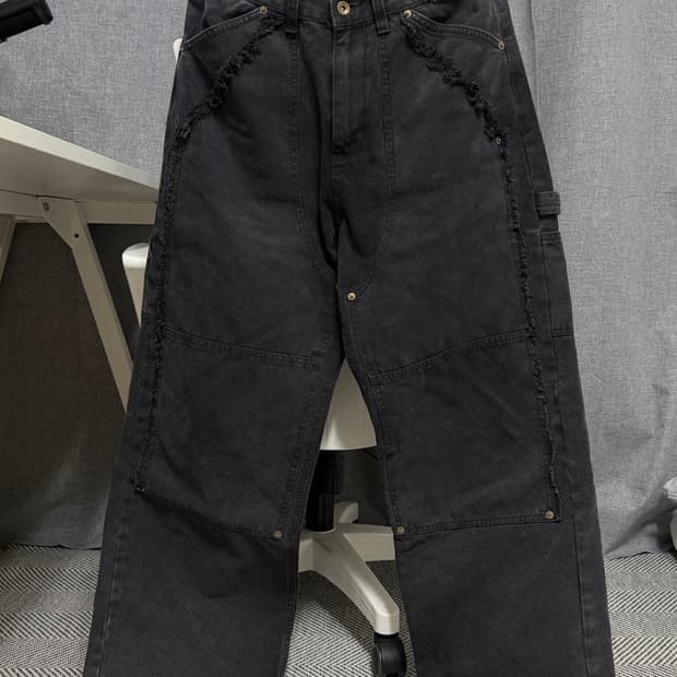해칭룸 빈티지 더블니 팬츠 차콜 3size