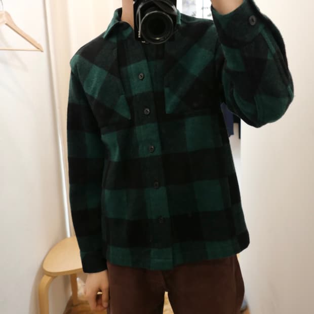 꼼데가르송 간류 체크 셔츠 자켓