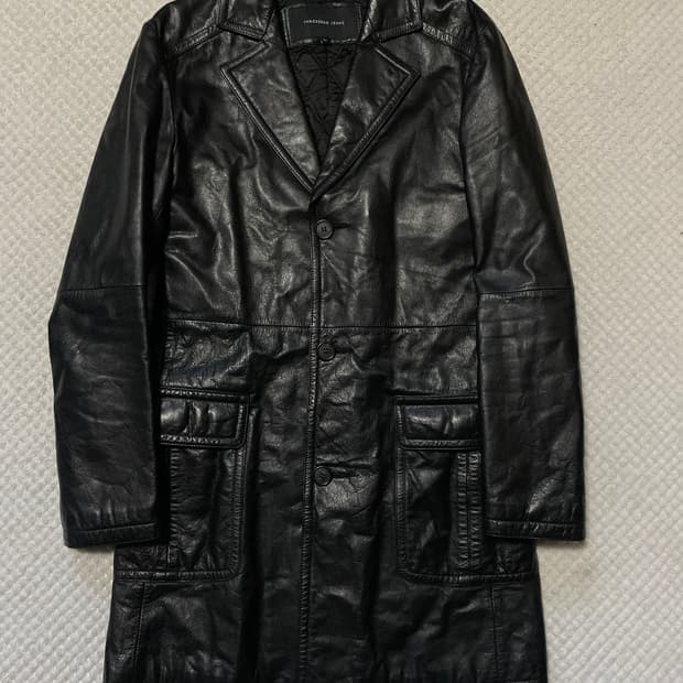 JAMES DEAN 웨스턴 무드 3버튼 카우하이드 소가죽 레더 카 코트