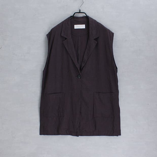 chocol raffine _ linen / rayon vest