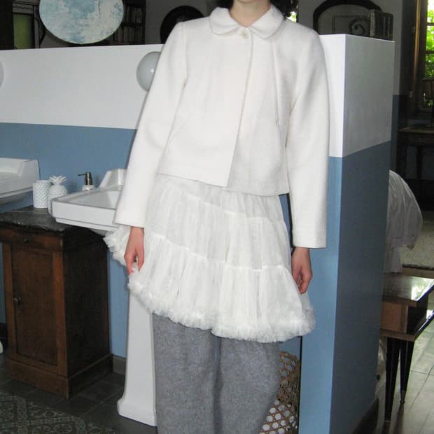 시눈 튜튜 스커트 크림