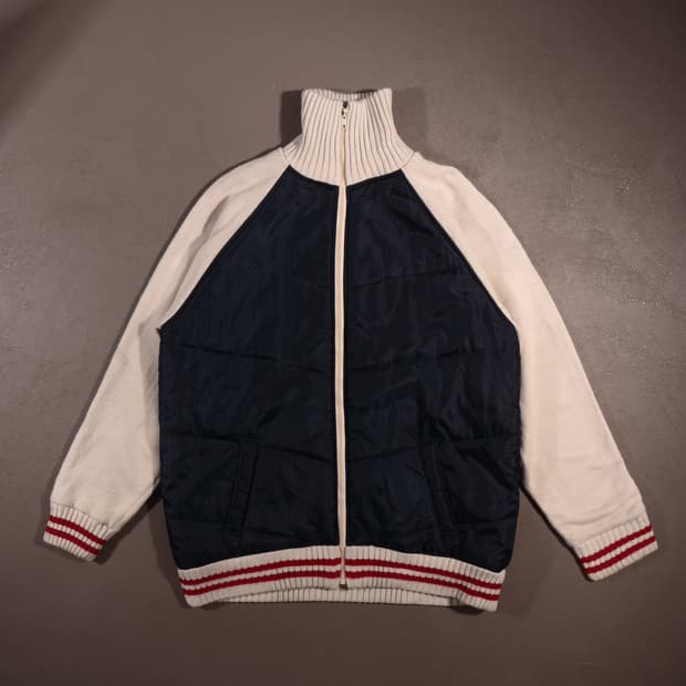 일본빈티지 누빔 니트 집업자켓