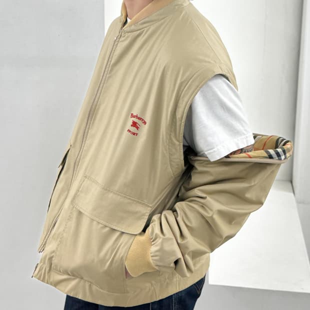 80s 버버리 영국제 코튼 블루종