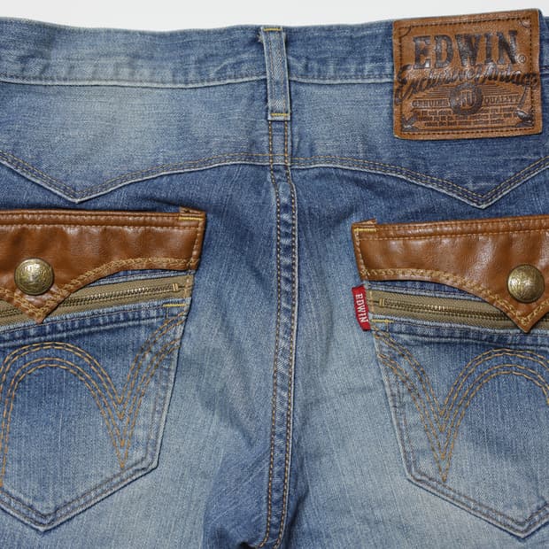 EDWIN  Leather Flap Pocket Jeans