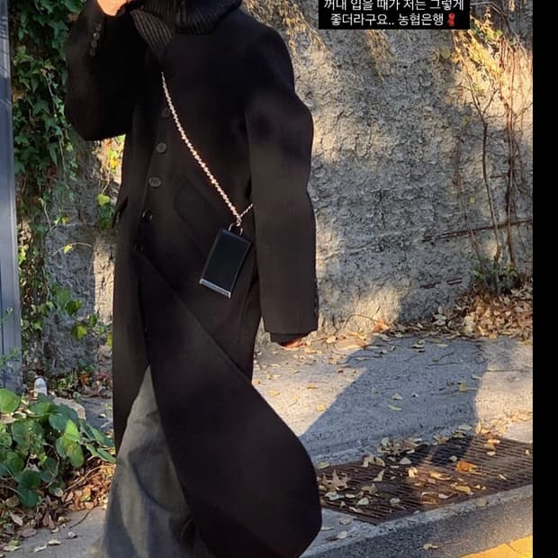 새상품) 트리밍버드 핸드메이드 캐시미어 셋업 롱 코트 블랙
