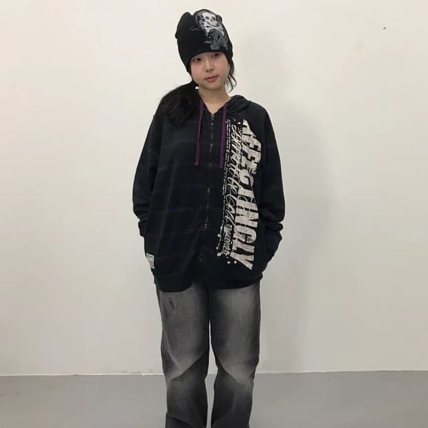 TimeStep Graphic Stripe Zip Hoodie