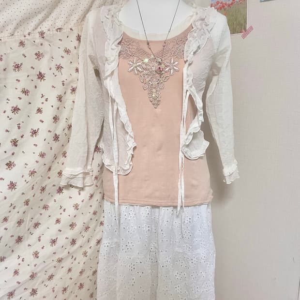 빈티지 로걀 히메 엑시즈팜 슬리브리스 set 💗🎀