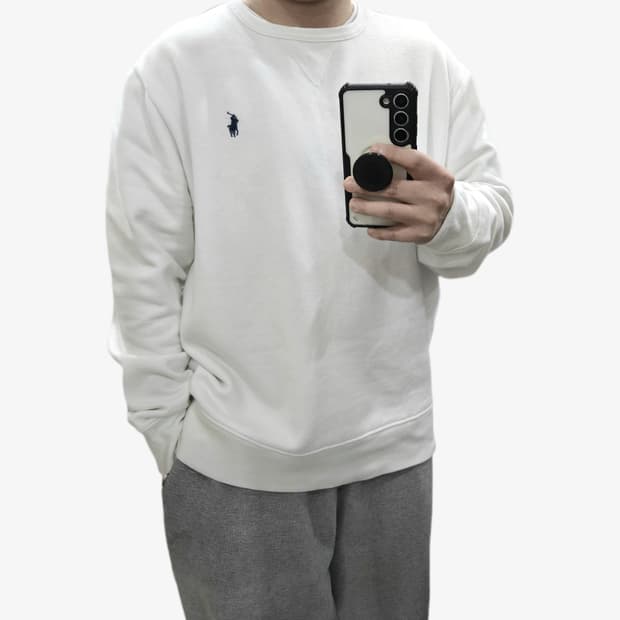 100-105 L) 폴로 랄프로렌 화이트 기모 맨투맨