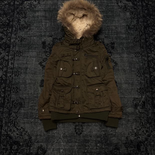 Cecil mcbee 00s y2k trimming fur militar