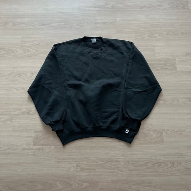 [2XL] 90s 빈티지 러셀 스웻셔츠 맨투맨 블랙