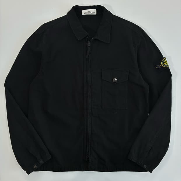 Stone island  스톤 아일랜드 와펜 블랙 투웨이 오버셔츠 자켓 
