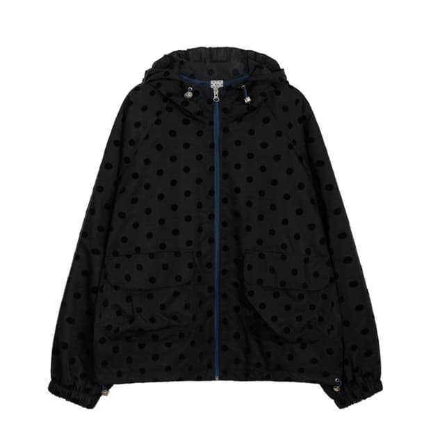 오헤시오 도트 프릴 후디드 윈드브레이커 점퍼