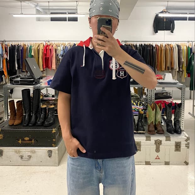 TOMMY HILFIGER hood t-shirt 타미 반팔 후드티