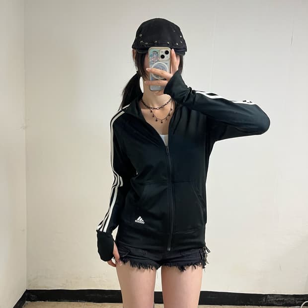 Adidas black track jacket