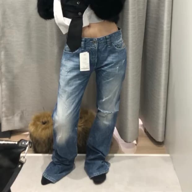 빈티지 디젤 찢청 데님