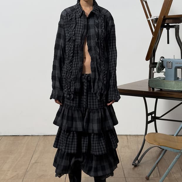 오픈와이와이 (더오픈프로덕트) 롤드 웨이스트 티어드 스커트 S