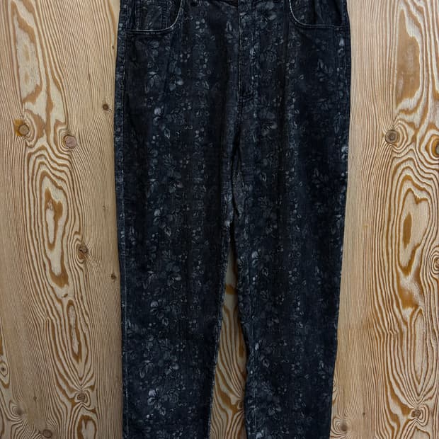 디스이즈네버댓 플로럴 코듀로이 팬츠 블랙