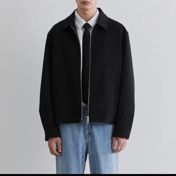 무신사 릴렉스드 미니멀 재킷 [블랙]