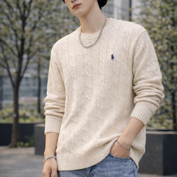🧥 Polo 랄프로렌 스웨터 꽈베기스웨터 케이블니트 (아이보리)