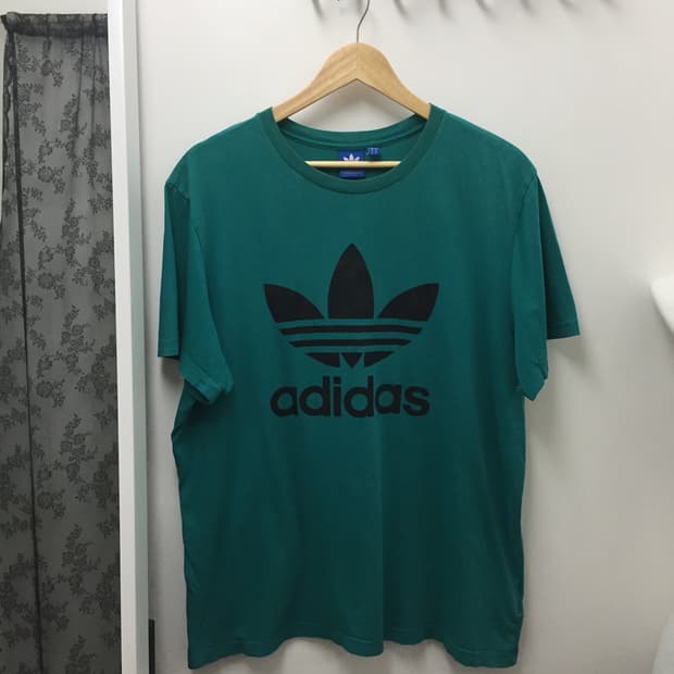 아디다스 청록 로고 티셔츠 XL