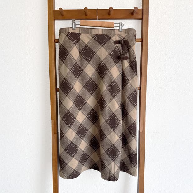 헤리티지 아가일 울 스커트