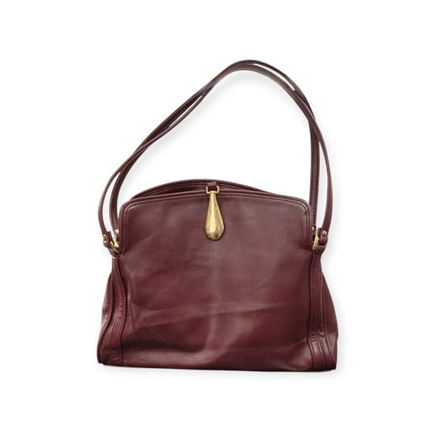 버건디 빈티지 토트 &숄더 가방