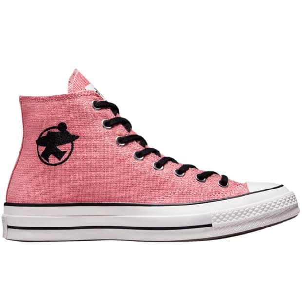 [2회착용] 스투시x컨버스 척70하이 핑크 245