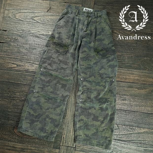 [어반드레스] 카모 패턴 와이드 카고 팬츠 M19214