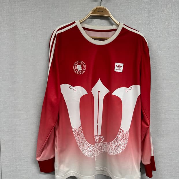 아디다스 스케이트보딩x에비센 저지 스칼렛 롱슬리브