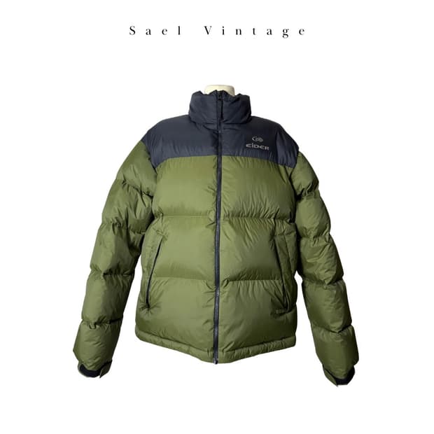 아이더 크레도 덕다운자켓 숏패딩 카키 L