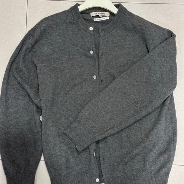 브라운야드 라운드넥 가디건 그레이 5size