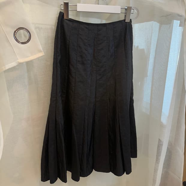 [SONIA RYKIEL] black nylon skirt 