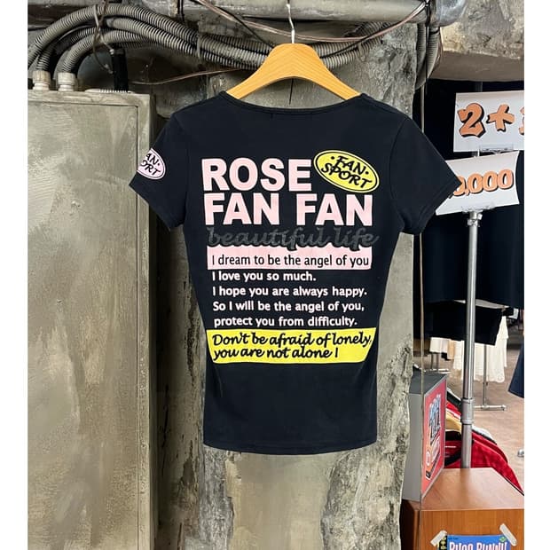 ROSE FAN FAN 반팔티 블랙 #csz3852